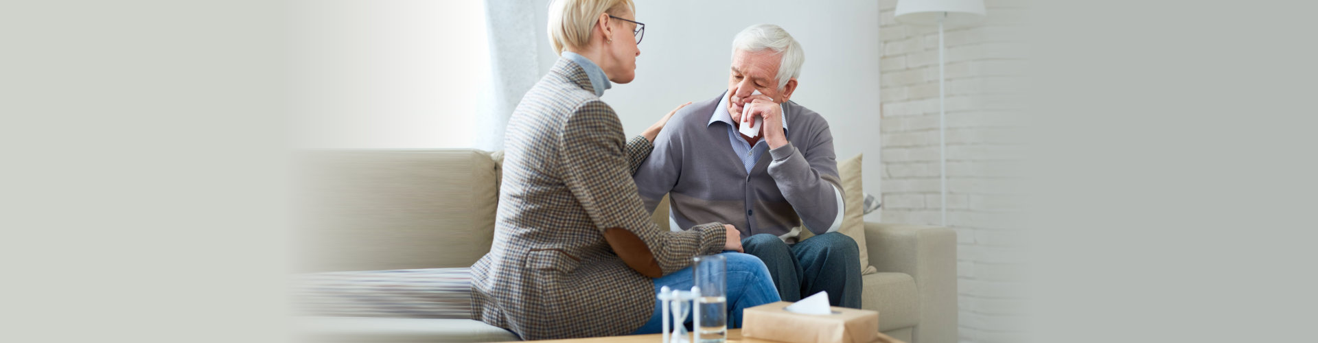 elder man undergoing counseling